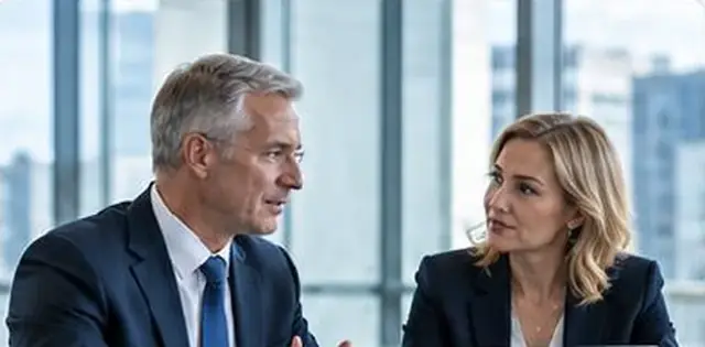 Two senior executives in discussion